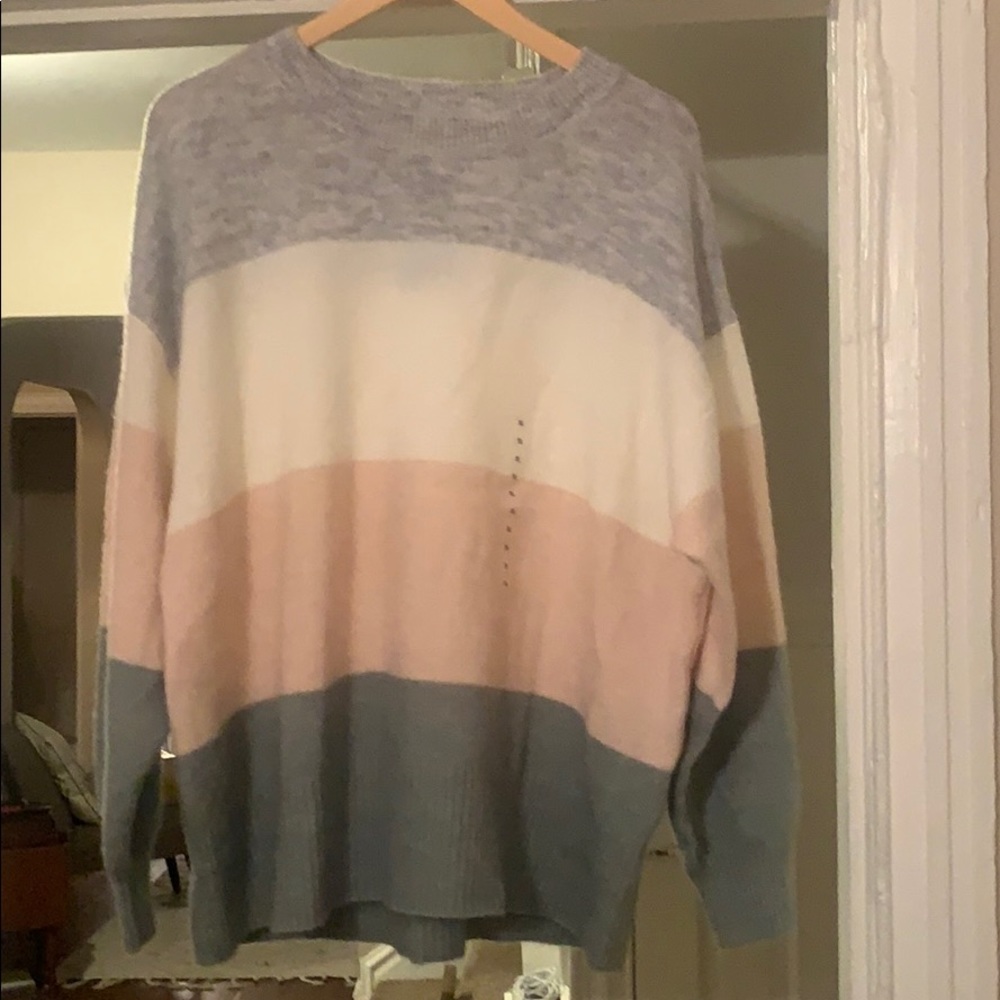 Color block autumn pastel sweater